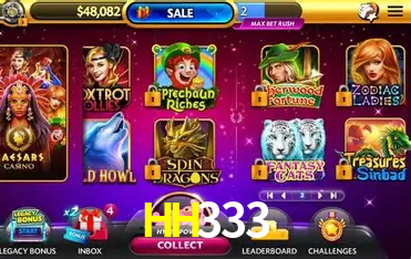 Catálogo de jogos HH333 com fornecedores Pragmatic Play, Evolution, NetEnt